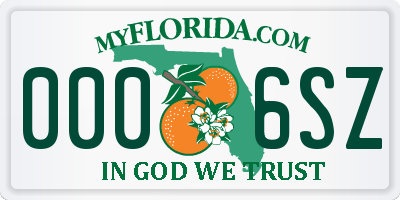 FL license plate 0006SZ
