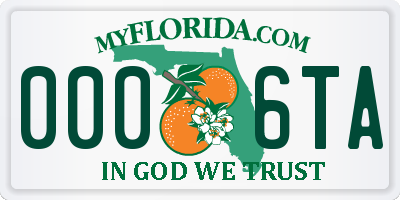 FL license plate 0006TA