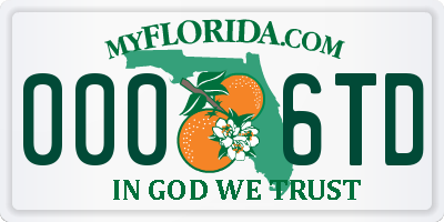 FL license plate 0006TD