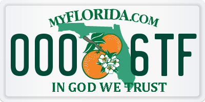 FL license plate 0006TF