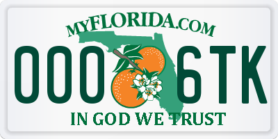 FL license plate 0006TK