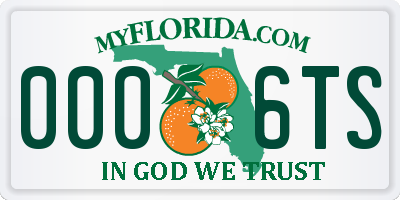 FL license plate 0006TS