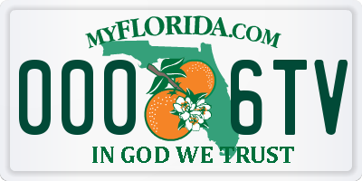 FL license plate 0006TV