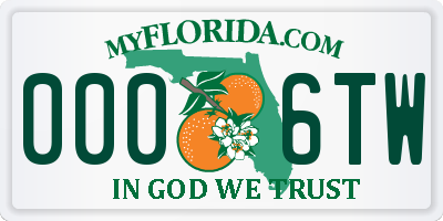 FL license plate 0006TW
