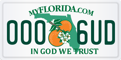 FL license plate 0006UD