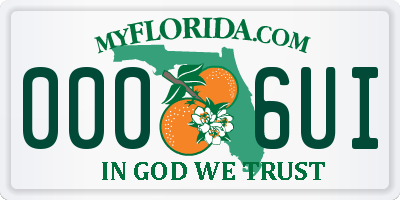 FL license plate 0006UI