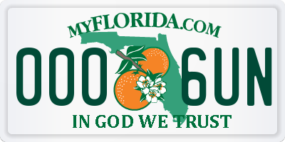 FL license plate 0006UN