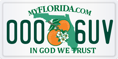 FL license plate 0006UV