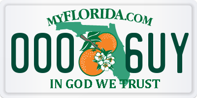 FL license plate 0006UY