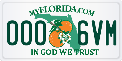 FL license plate 0006VM
