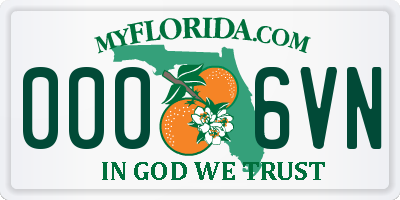 FL license plate 0006VN