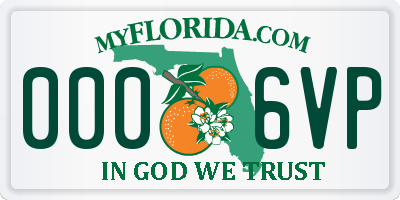 FL license plate 0006VP