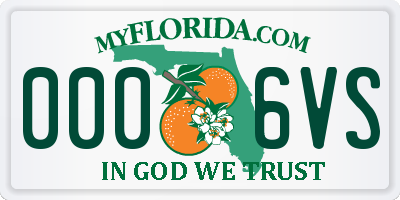 FL license plate 0006VS