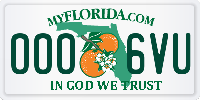 FL license plate 0006VU