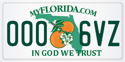 FL license plate 0006VZ