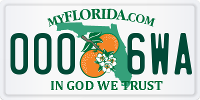 FL license plate 0006WA