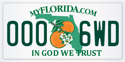 FL license plate 0006WD