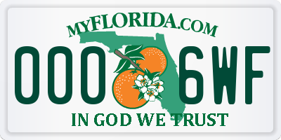 FL license plate 0006WF