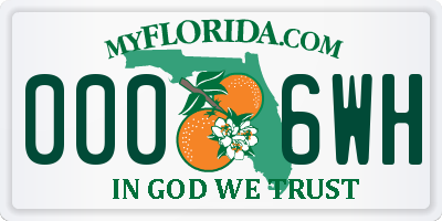 FL license plate 0006WH