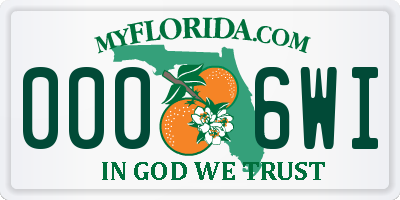 FL license plate 0006WI