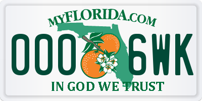 FL license plate 0006WK