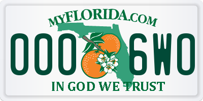 FL license plate 0006WO