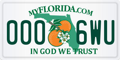 FL license plate 0006WU