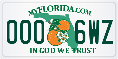 FL license plate 0006WZ