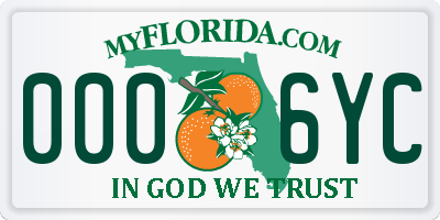 FL license plate 0006YC