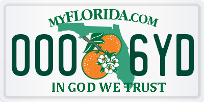 FL license plate 0006YD