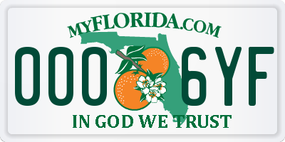 FL license plate 0006YF