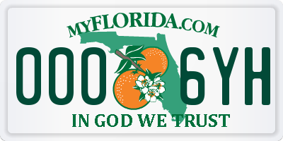 FL license plate 0006YH