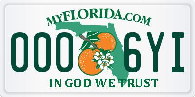 FL license plate 0006YI