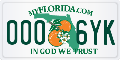 FL license plate 0006YK