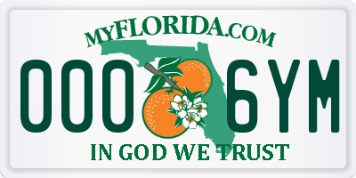 FL license plate 0006YM