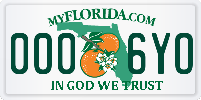 FL license plate 0006YO