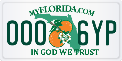 FL license plate 0006YP