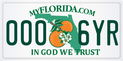 FL license plate 0006YR