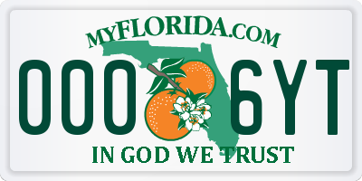 FL license plate 0006YT