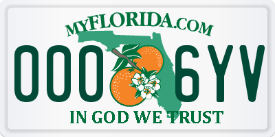 FL license plate 0006YV