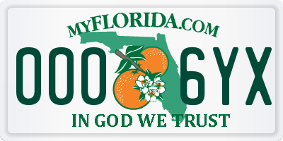 FL license plate 0006YX