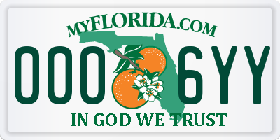 FL license plate 0006YY