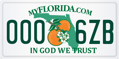 FL license plate 0006ZB