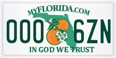 FL license plate 0006ZN