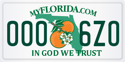 FL license plate 0006ZO