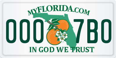 FL license plate 0007BO