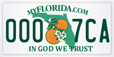 FL license plate 0007CA