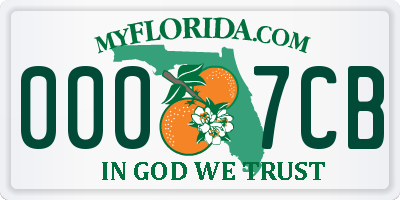 FL license plate 0007CB