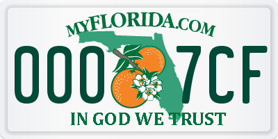 FL license plate 0007CF