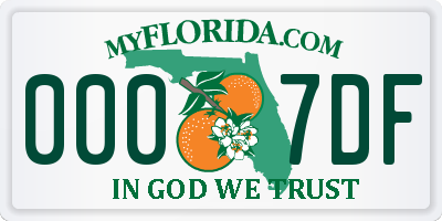 FL license plate 0007DF